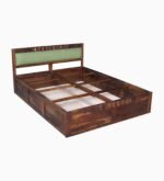 Taldric Mango Wood Queen Size Hydraulic Storage Bed in Pecan Brown Finish - Image 8