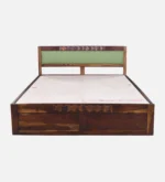 Taldric Mango Wood Queen Size Hydraulic Storage Bed in Pecan Brown Finish - Image 9