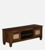 Timbelo Sheesham Wood Entertainment Unit with Rustic Brown Finish - Image 4