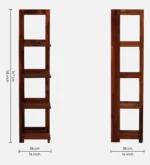Unnati Solid Sheesham Wood Bookshelf in Honey Teak Finish - Image 3
