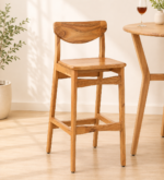 Urlano Solid Wood Bar Chairs in Dark Oak Finish (Set of 2)