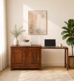 Valencia Solid Wood Storage Cabinet in Walnut Finish