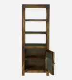 Varunex Mango Wood Bookshelf with Waterfall Edge Top in Blue Wash Finish - Image 5