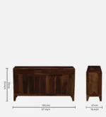 Verona Solid Sheesham Wood Cabinet with Shelves in Honey Oak Finish - Image 3