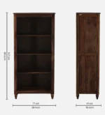 Vistar Solid Sheesham Wood Bookshelf in Antique Teak Finish - Image 3