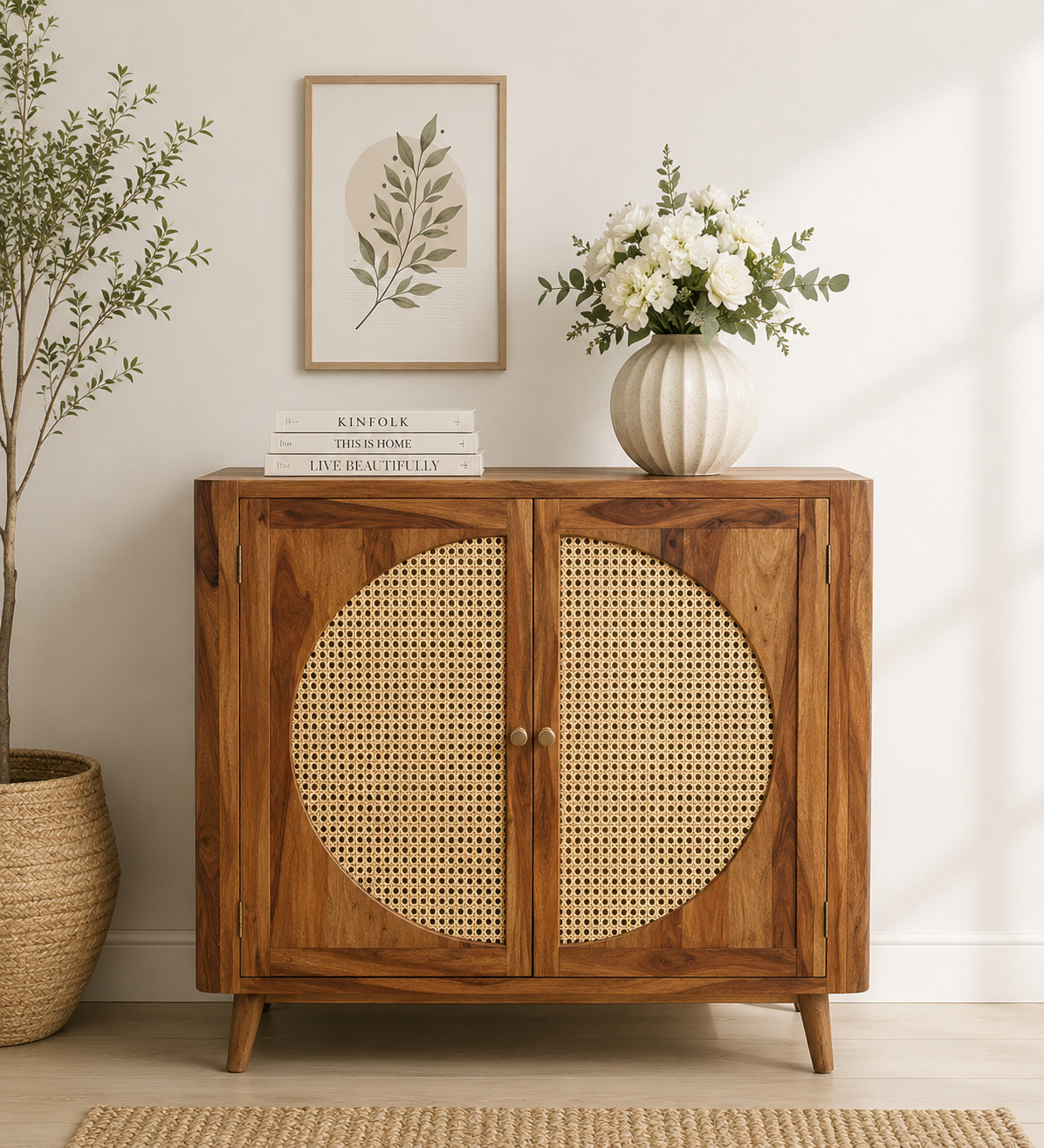 Vivaan Sheesham Wood Organizer Cabinet In Provincial Teak Finish classic wood (1) Vivaan Sheesham Wood Organizer Cabinet In Provincial Teak Finish - Image 1