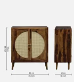 Vivaan Sheesham Wood Organizer Cabinet In Provincial Teak Finish - Image 5