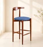 Vlvara Wooden Bar Stools in Warm Teak Finish (Set of 2)