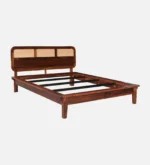 Welvorn Acacia Wood Queen Size Bed Without Storage in Wheat Walnut Finish - Image 3
