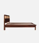 Welvorn Acacia Wood Queen Size Bed Without Storage in Wheat Walnut Finish - Image 7