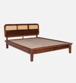 Welvorn Acacia Wood Queen Size Bed Without Storage in Wheat Walnut Finish - Image 8