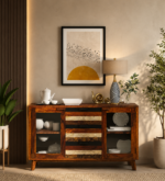 Wooden Crockery Cabinet with Shelves