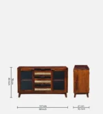 Wooden Crockery Cabinet with Shelves - Image 3