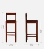 Worvik Solid Wood Bar Chairs in Natural Oak Finish (Set of 2) - Image 6