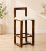 Yelron Solid Wood High Chairs in Warm Chestnut Finish (Set of 2)