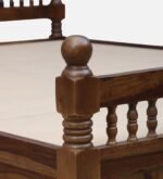 Zelvyn Teak Solid Wood Queen Size Hydraulic Bed With Storage in Copper Teak Finish - Image 4