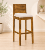 Zovian Solid Wood Bar Chairs in Elegant Walnut Finish (Set of 2)