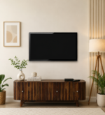 Planko Engineered Wood TV Cabinet with High Gloss Finish in Wenge