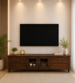 Homera Particle Board TV Cabinet with Soft Close Hinges in Sandy Beige