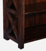 Driftola Mango Wood Book Rack with Rustic Distressed Finish and Iron Brackets - Image 2