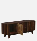 Planko Engineered Wood TV Cabinet with High Gloss Finish in Wenge - Image 4