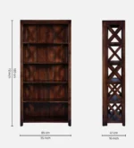 Driftola Mango Wood Book Rack with Rustic Distressed Finish and Iron Brackets - Image 3