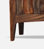 Nestara Solid Wood TV Cabinet with Glass Shutter Doors in Warm Chestnut - Image 6