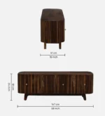 Planko Engineered Wood TV Cabinet with High Gloss Finish in Wenge - Image 7