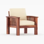 Aariv Solid Sheesham Wood 1 Seater Sofa Chair with Natural Teak Finish for Living Room & Bedroom - Image 4
