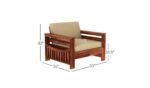 Aariv Solid Sheesham Wood 1 Seater Sofa Chair with Natural Teak Finish for Living Room & Bedroom - Image 3