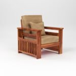 Aariv Solid Sheesham Wood 1 Seater Sofa Chair with Natural Teak Finish for Living Room & Bedroom - Image 5