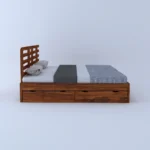 Alberta Solid Sheesham Wood Bed with Hydraulic Storage - Image 6