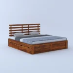 Alberta Solid Sheesham Wood Bed with Hydraulic Storage - Image 7
