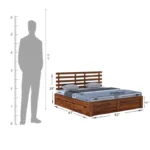Alberta Solid Sheesham Wood Bed with Hydraulic Storage - Image 3
