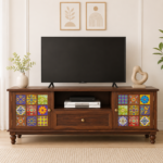 Alderon Sheesham Wood Entertainment TV Unit With Spacious Storage
