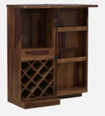 Aldrich Sheesham Wood Bar Cabinet in Scratch Resistant Smoked Oak Finish - Image 7