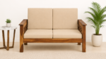 Alveron Modern Solid Sheesham Wood 2 Seater Sofa