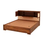 Alvora Sheesham Wood Bed with Box Storage in Provincial Teak Finish - Image 8