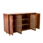 Artisan Sheesham Solid Wood Tall Cabinet with Spacious Shelves and Provincial Teak Finish - Image 6