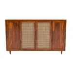 Artisan Sheesham Solid Wood Tall Cabinet with Spacious Shelves and Provincial Teak Finish - Image 7