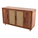 Artisan Sheesham Solid Wood Tall Cabinet with Spacious Shelves and Provincial Teak Finish - Image 8