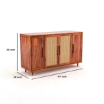 Artisan Sheesham Solid Wood Tall Cabinet with Spacious Shelves and Provincial Teak Finish - Image 3