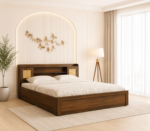 Arvena Sheesham Wood Bed with Box Storage in Honey Finish