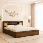 Arvena Sheesham Wood Bed with Box Storage in Honey Finish