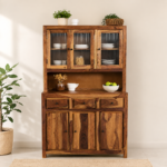 Arvessa Solid Sheesham Wood Designer Crockery Display Cabinet