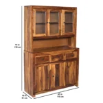 Arvessa Solid Sheesham Wood Designer Crockery Display Cabinet - Image 6
