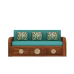 Ashford Sheesham Wood Sofa Cum Bed in Scratch Resistant Natural Wood Finish - Image 4
