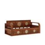 Ashford Sheesham Wood Sofa Cum Bed in Scratch Resistant Natural Wood Finish - Image 5