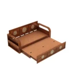 Ashford Sheesham Wood Sofa Cum Bed in Scratch Resistant Natural Wood Finish - Image 7