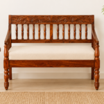 Ashton Sheesham Wood 2 Seater Sofa in Honey Oak Finish